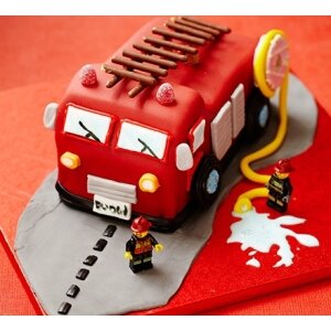 Детский торт пожарная машина №6
