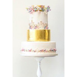 Свадебный торт с золотом №7