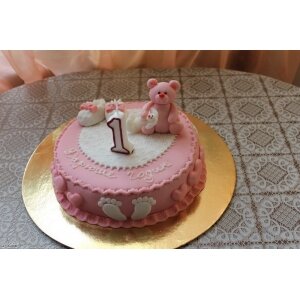 Торт с розовым мишкой на день рождение 